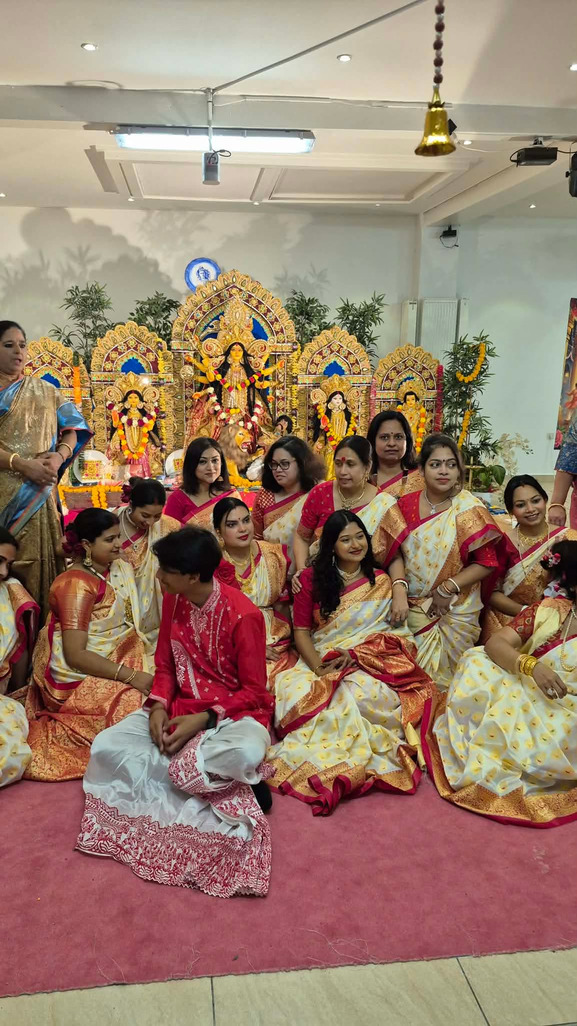 Families at the pandal